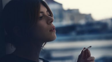 girl smoking a cigarette