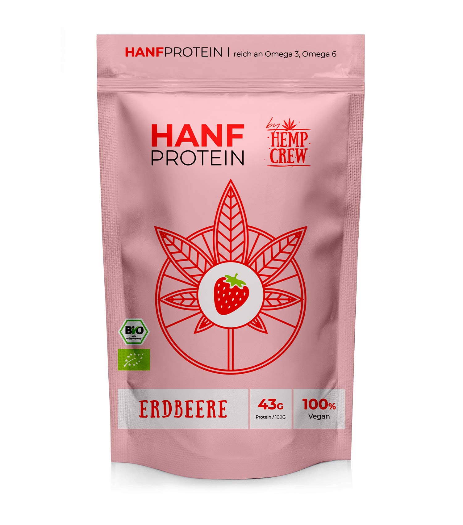 Bio-Hanfprotein Erdbeere (MHD 26.09.24) - HempCrew